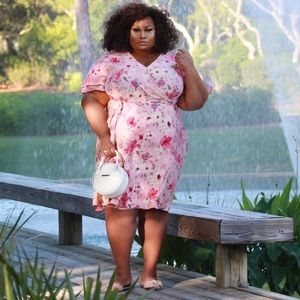 Ava&Viv Pink Floral Dress